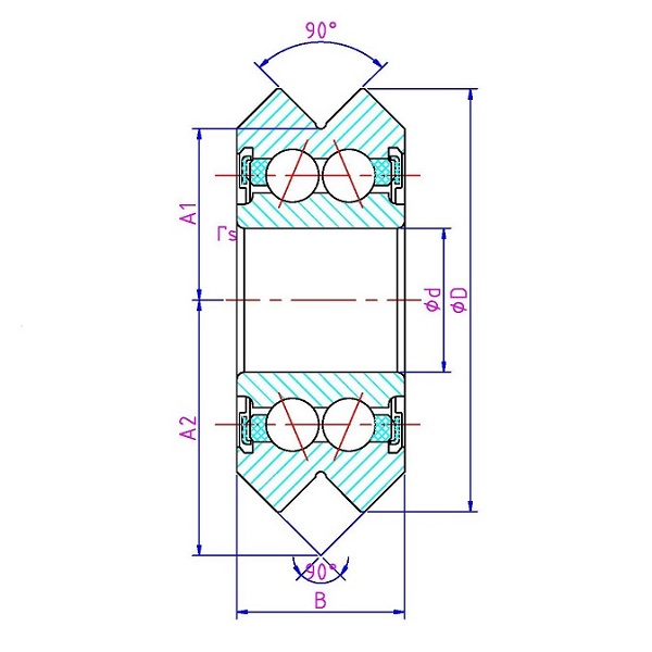 Dual V guide wheel